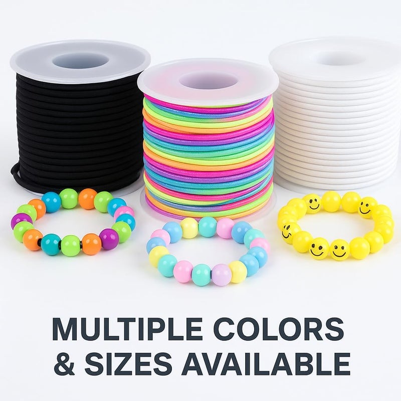 KONMAY 3 Rolls 1.5mm Rubber Elastic Cord, 99 Yards Mixed Stretchy Bracelet Strings for Necklace, Beading, Jewelry Making and Crafting - Image 5